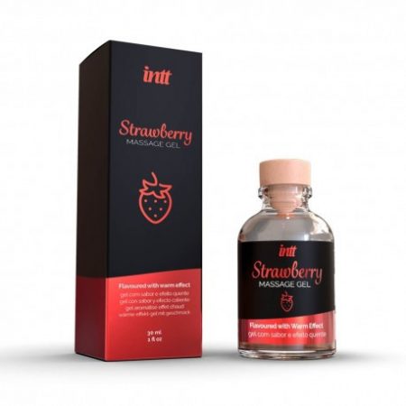 MASSAGE GEL STRAWBERRY GLASS BOTTLE 30ML + BOX